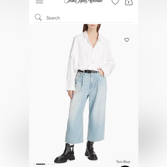 R13 cropped wide leg; multiple styling options 4 effortless cool. LIGHT wash - Picture 7 of 16